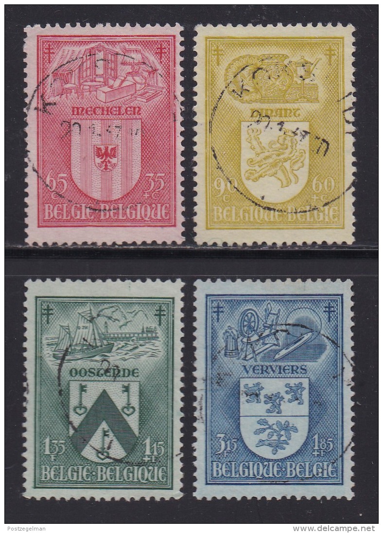 BELGIUM, 1948, Used Stamp(s), TBC,   MI 798=802,  #10345, 4 Values Only - 1936-1951 Poortman