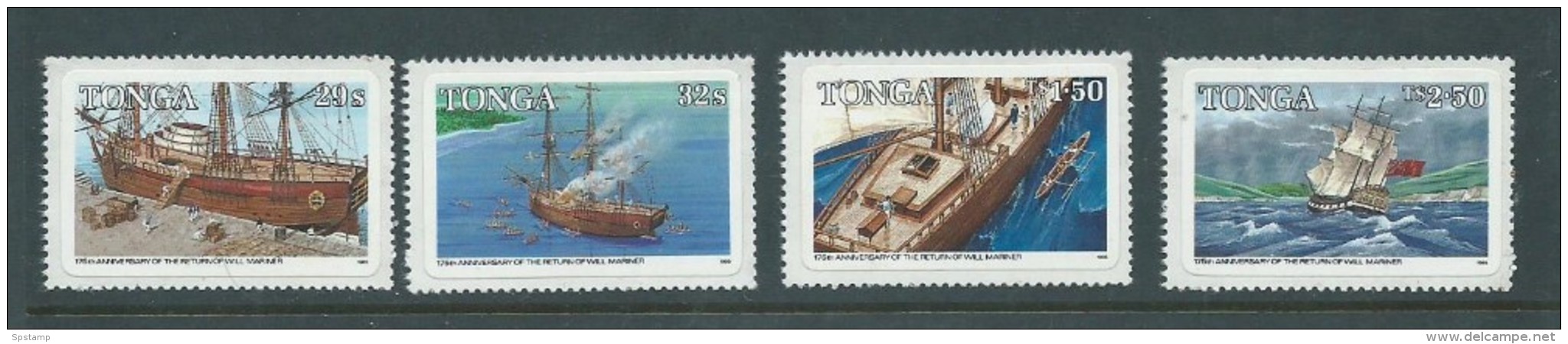 Tonga 1985 Will Mariner Explorer Anniversary Imperf Self Adhesives Part Set 4 MNH - Tonga (1970-...)