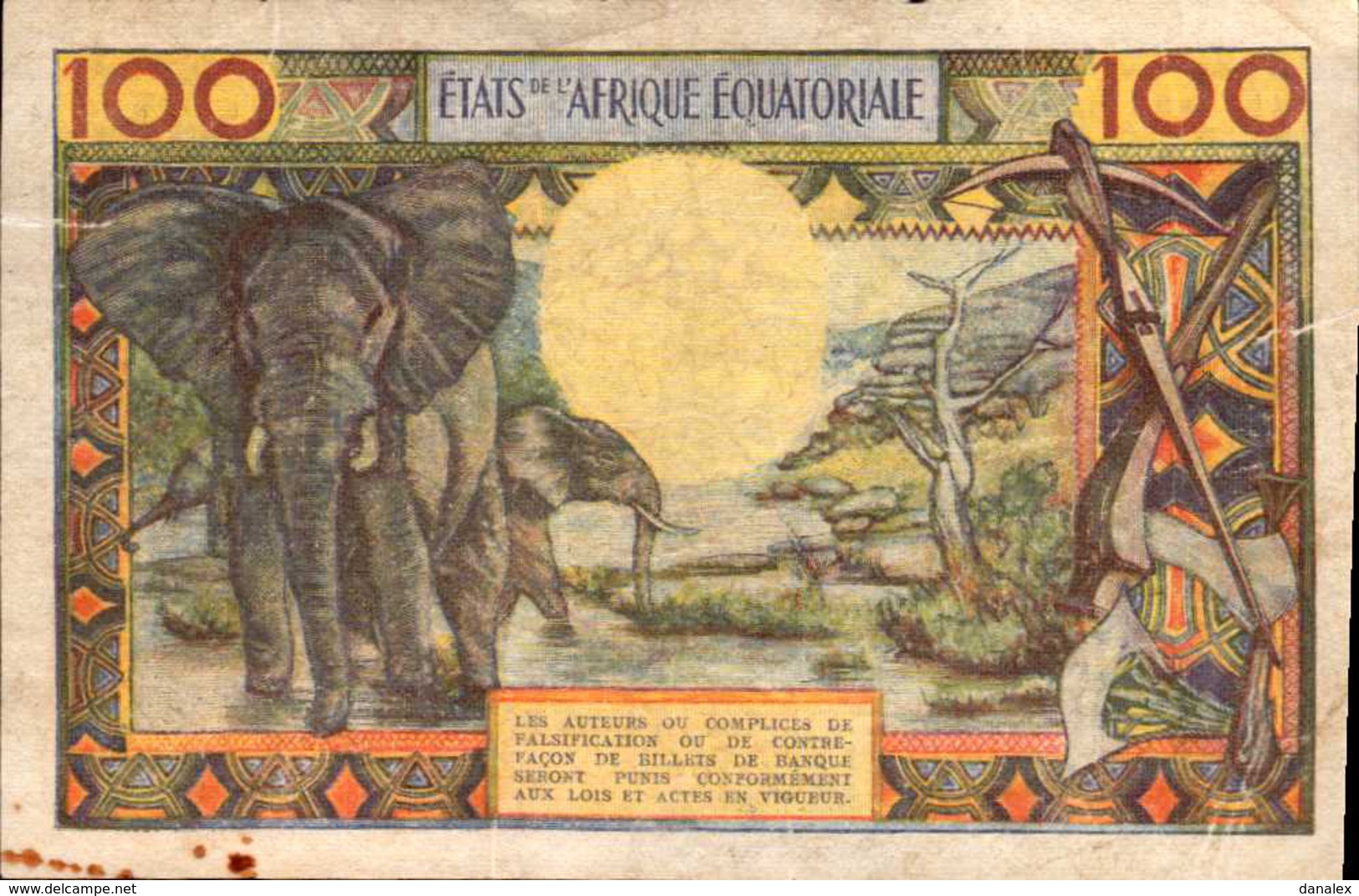 Banque Centrale Etats Afrique Equatoriale C=CONGO. Pick 3 100 Fr 1963 Nd - Central African States