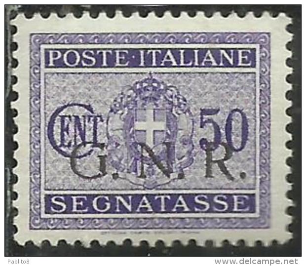 ITALIA REGNO ITALY KINGDOM 1944 SEGNATASSE POSTAGE DUETASSE TAXE RSI GNR CENT. 50 MNH BEN CENTRATO - Portomarken