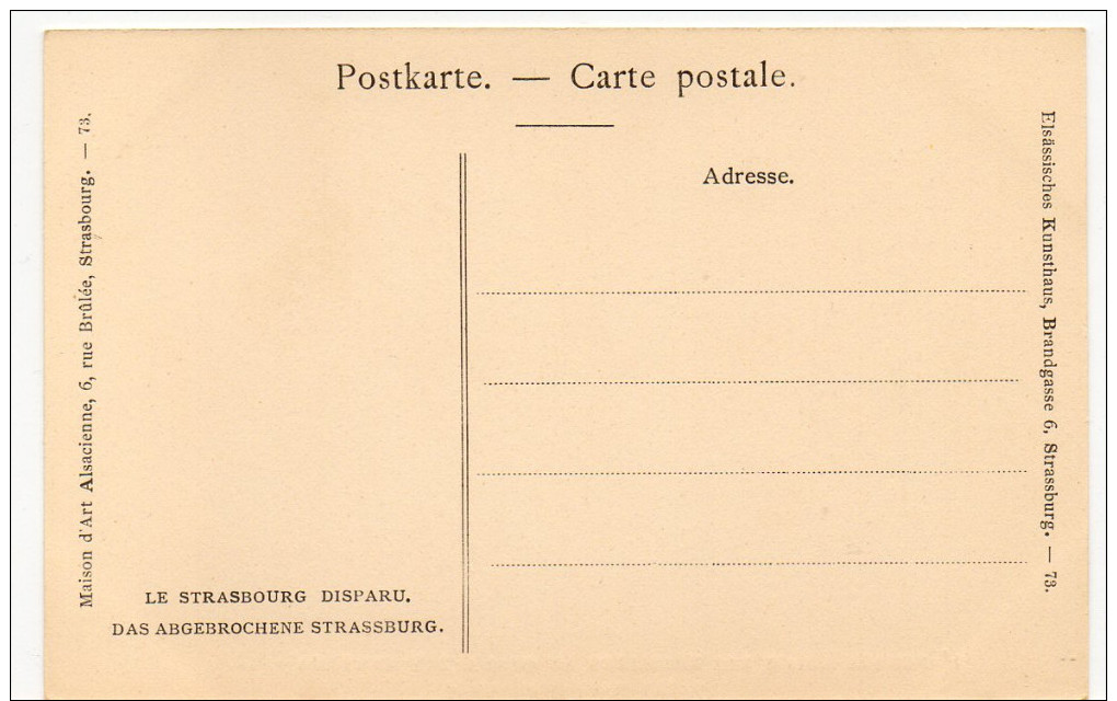 STRASBOURG - ANCIENNE EGLISE DES RECOLLETS AU QUAI LEZAY-MARNESIA -1884 - Le Strasbourg Disparu -Maison D´Art Alsacienne - Strasbourg