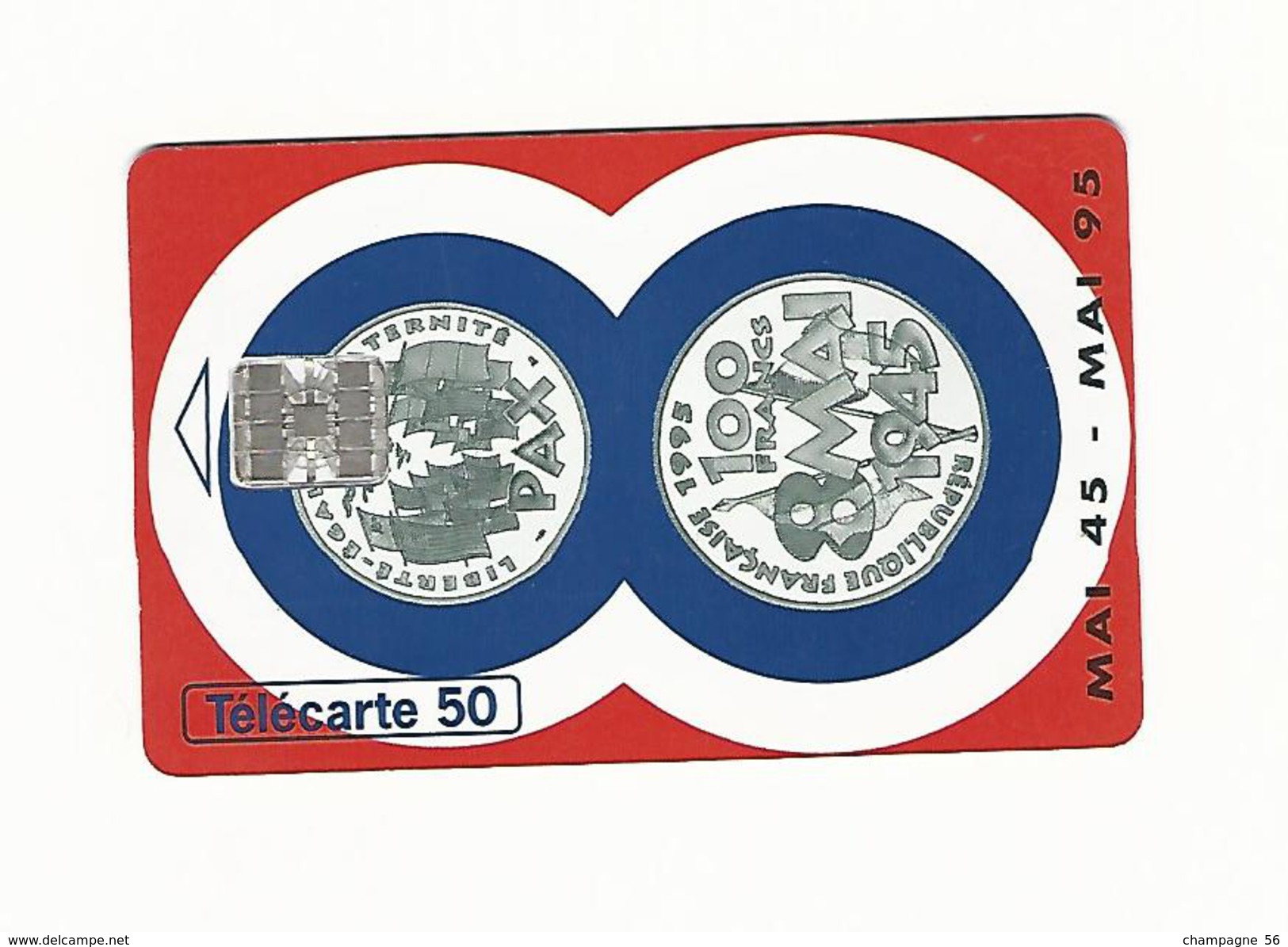 FRANCE TÉLÉCARTE 08 / 1995  F581 MONNAIE DE PARIS PUCE SC7   50 UNITÉS   C + 8 N° ROUGES SUR 2 EME LIGNE - 1995