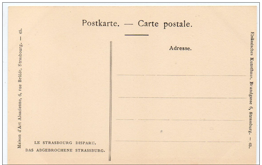 STRASBOURG - MONUMENT DE LEZAY-MARNESIA -1868 - Le Strasbourg Disparu -Maison D´Art Alsacienne - Strasbourg