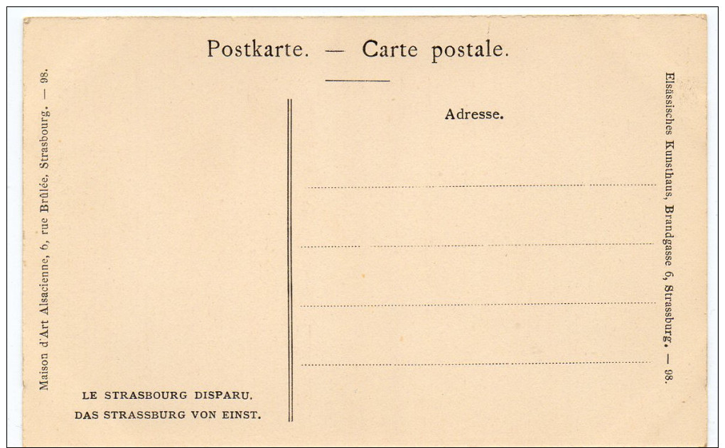 STRASBOURG - VUE DU QUARTIER DES PONTONNIERS - 1872 -  Le Strasbourg Disparu - Maison D´Art Alsacienne - Strasbourg