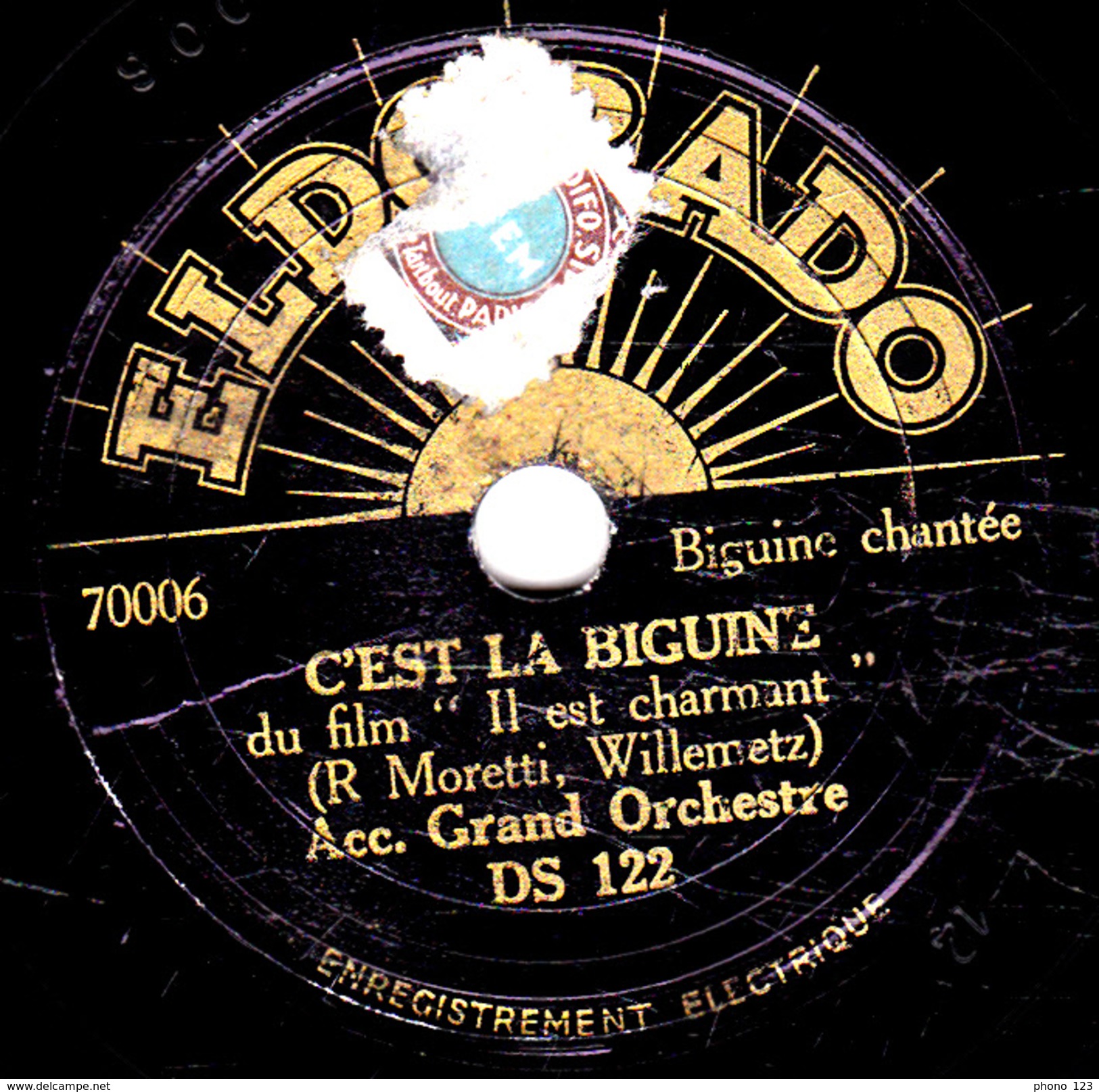 78 T. -  20 Cm - état Ttb - Accomp. Grand Orchestre - C'EST LA BIGUINE - HISTOIRE DE VOIR - 78 T - Disques Pour Gramophone