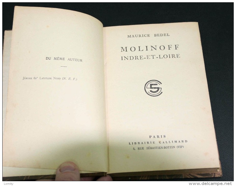 Livre Ancien De 1928 Maurice Bedel Molinoff Indre Et Loire - 1901-1940