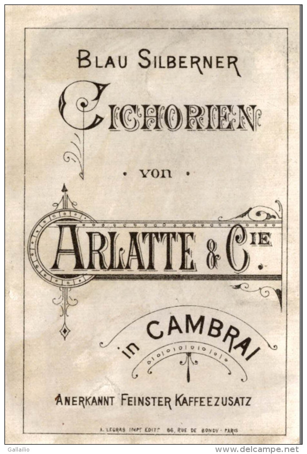 CHROMO CHICOREE ARLATTE A CAMBRAI LITHO LEGRAS VENDEUSE DE FLEURS - Autres & Non Classés