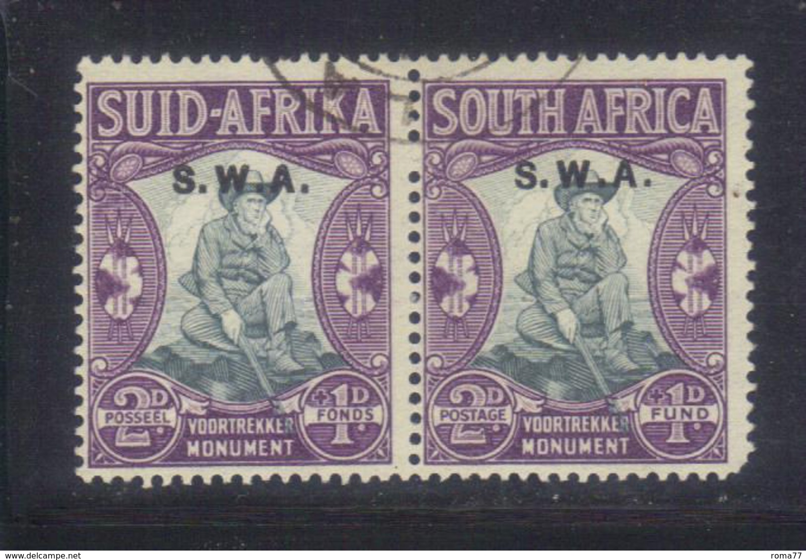 T284 - SWA SOUTH WEST AFRICA 1935 ,Gibbons N. 94 Coppia Usata - Africa Del Sud-Ovest (1923-1990)