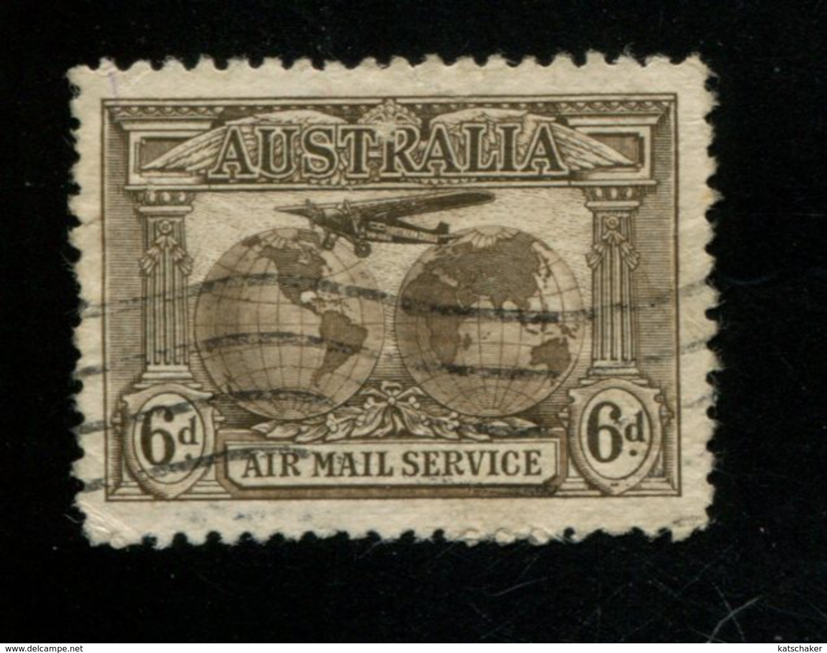 412577092 DB 1934 AUSTRALIA GEBRUIKT USED GEBRAUCHT OBLITERE YVERT Aerienne 4 - Gebruikt