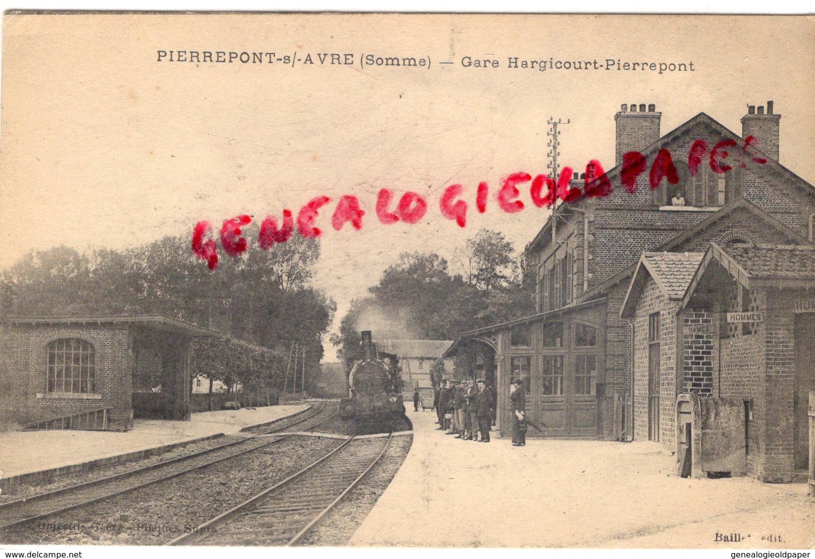 80 - PIERREPONT SUR AVRE - GARE HARGICOURT PIERREPONT - 1914 - Autres & Non Classés