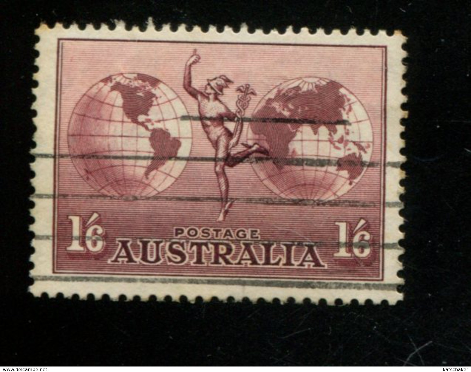 412578962 DB 1937 AUSTRALIA GEBRUIKT USED GEBRAUCHT OBLITERE YVERT Aerienne 6 - Used Stamps