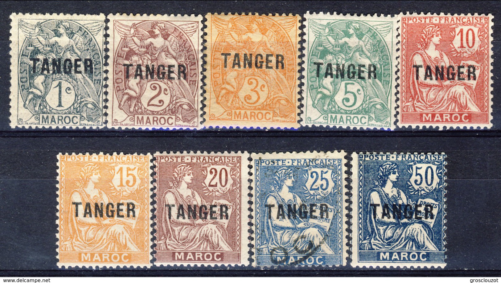 Marocco 1918 - 24 Serie 80-97 Sovrastampa TANGER Lotto Di 9 Valori MLH (c. 25 Usato) Catalogo &euro; 32 - Unused Stamps