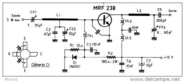 RFRA152 RADIO ELECTRONIQUE TRANSISTOR HF MRF238  NEUF QRO ! FRA152 SSTV - Componenti