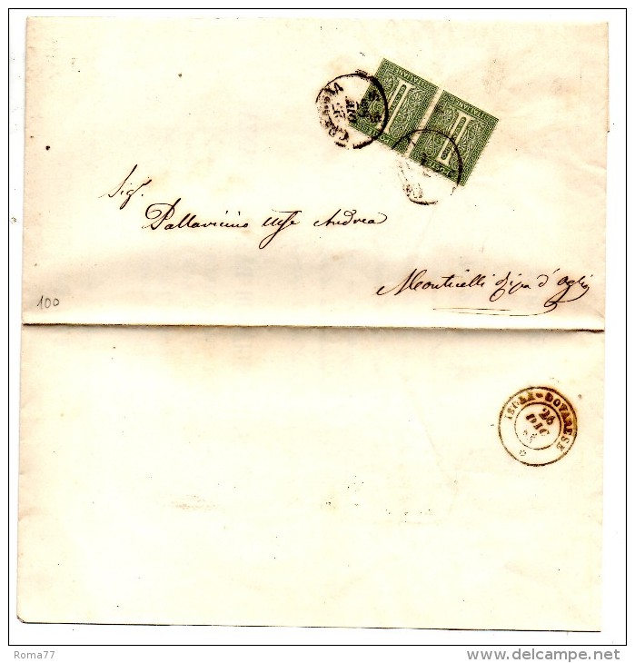 BOL1562 - REGNO 1865 , Da Cremona Coppia - Storia Postale