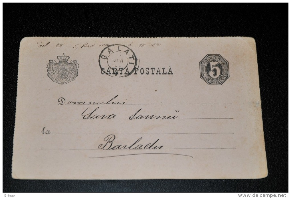 1- Carta Postala Roemenië Galati - Barladu - 1858-1880 Moldavie & Principauté