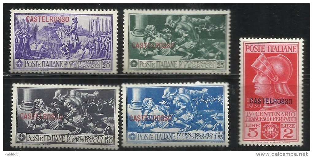 COLONIE ITALIANE CASTELROSSO 1930 FERRUCCI SERIE COMPLETA COMPLETE SET MNH - Castelrosso