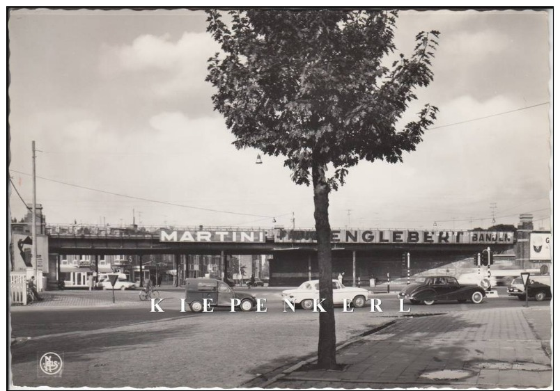 SPOORWEGBRUG LUYTHAGEN OUDE WAGENS & RECLAME MARTINI - OUDE GOD / PONT DE CHEMIN DE FER - VIEUX DIEU / ECHTE FOTO - Mortsel