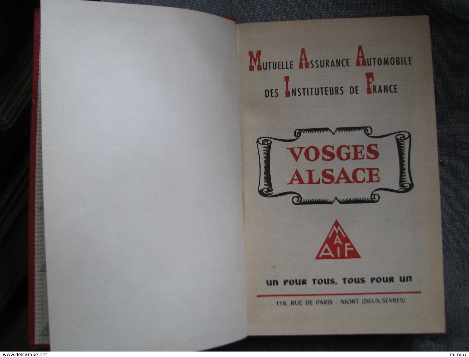 Guide Touristique MAIF - VOSGES-ALSACE 1959 - Turismo