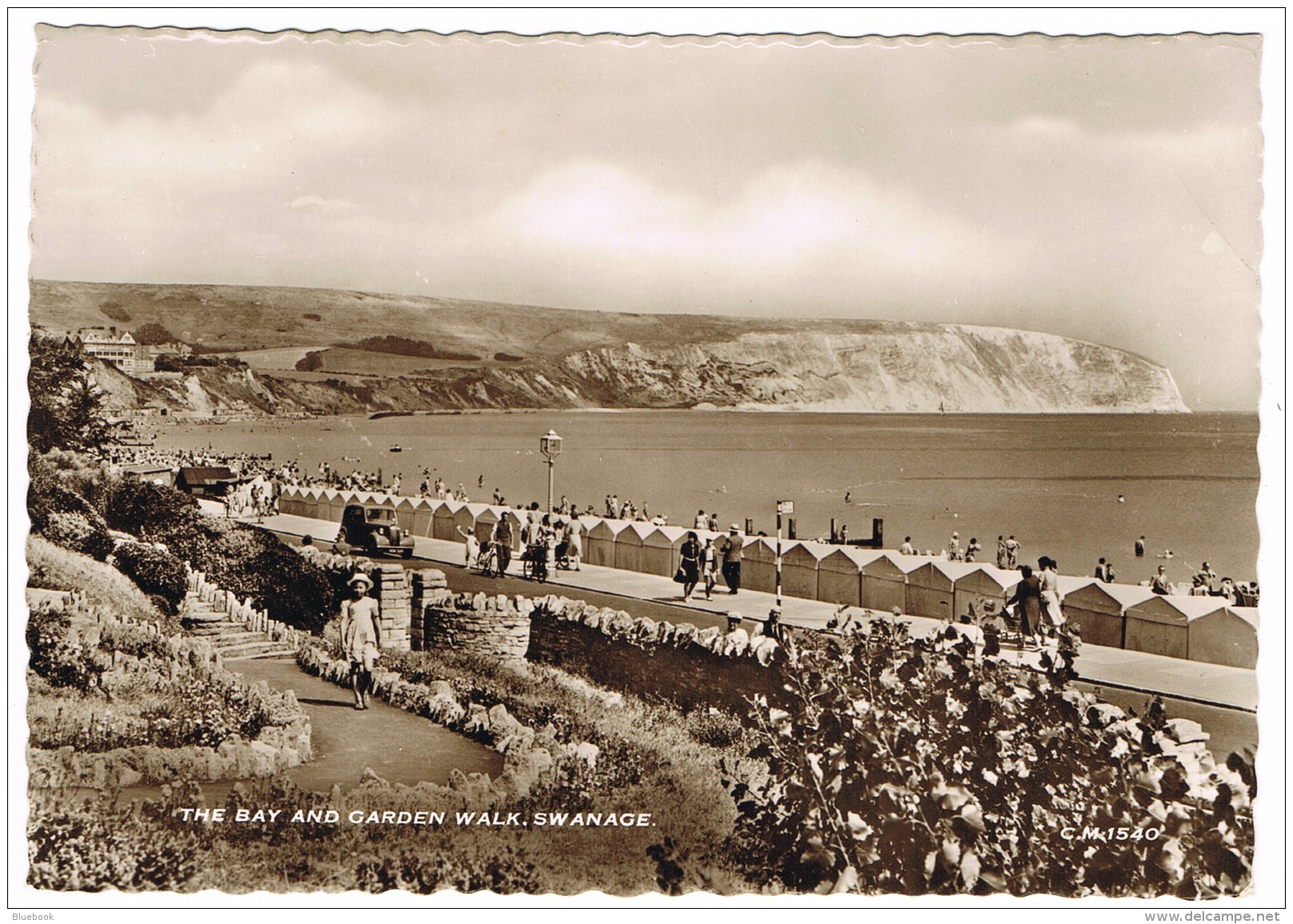 RB 1130 -  Real Photo Postcard - The Bay &amp; Garden Walk - Swanage Dorset - Swanage