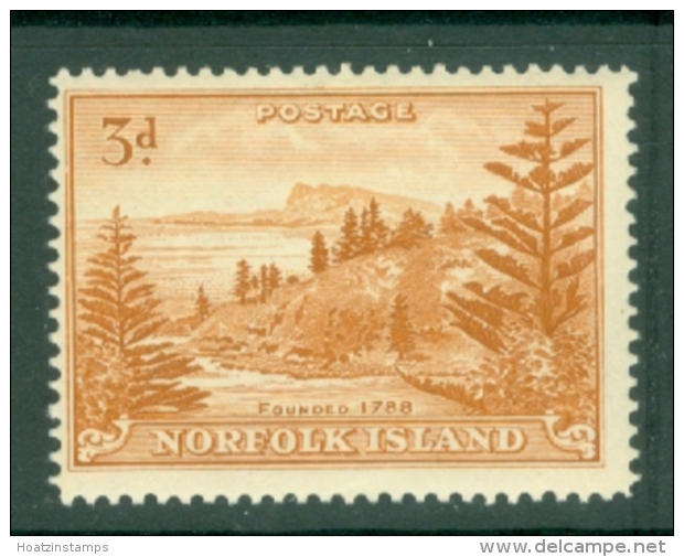 Norfolk Is: 1947/59   Ball Bay    SG6    3d   Chestnut   MH - Ile Norfolk