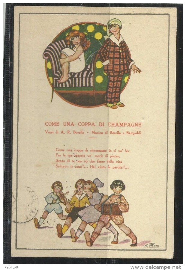 CARTOLINA 1928 COME UNA COPPA DI CHAMPAGNE COLLEZIONE DI LUIGI FANTI - Altri & Non Classificati