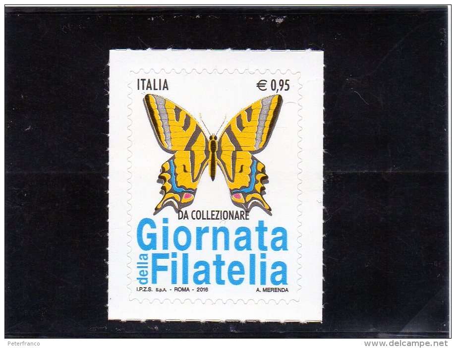 2016 Italia - Giornata Della Filatelia - Farfalla - Butterflies