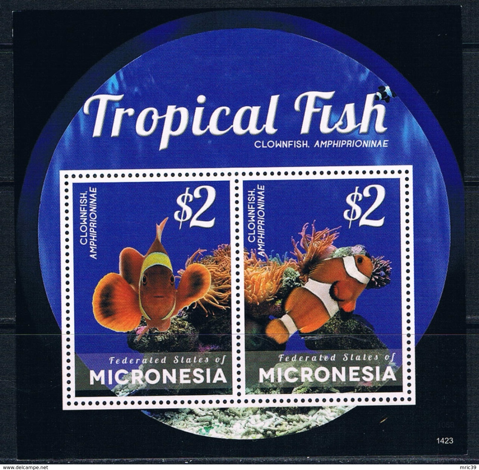 Bloc Sheet Poissons Tropical Fish Neuf MNH ** Micronesia 2014 - Pesci