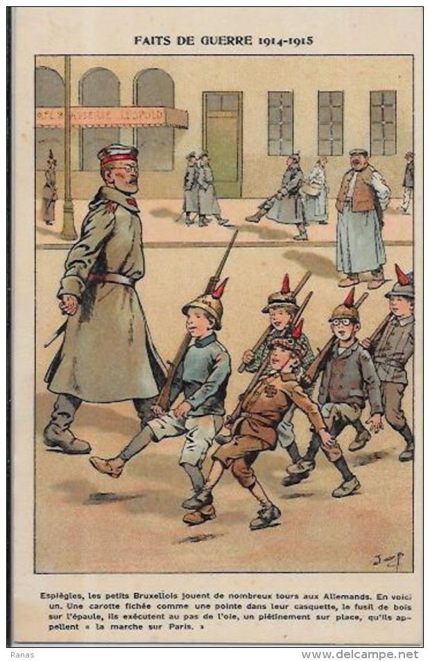 CPA Satirique Caricature Guerre 14-18 Patriotique Germany Kaiser Texte Au Dos JOB Belgique - Satira