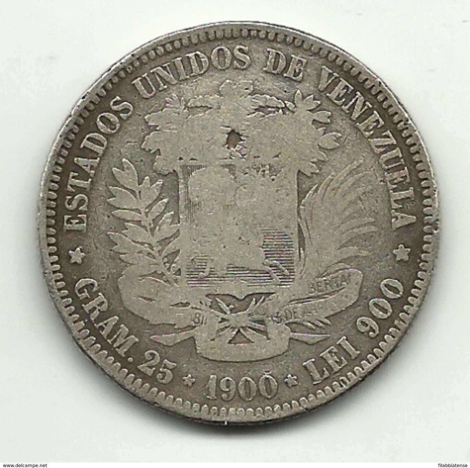 1900 - Venezuela 5 Bolivares, - Venezuela