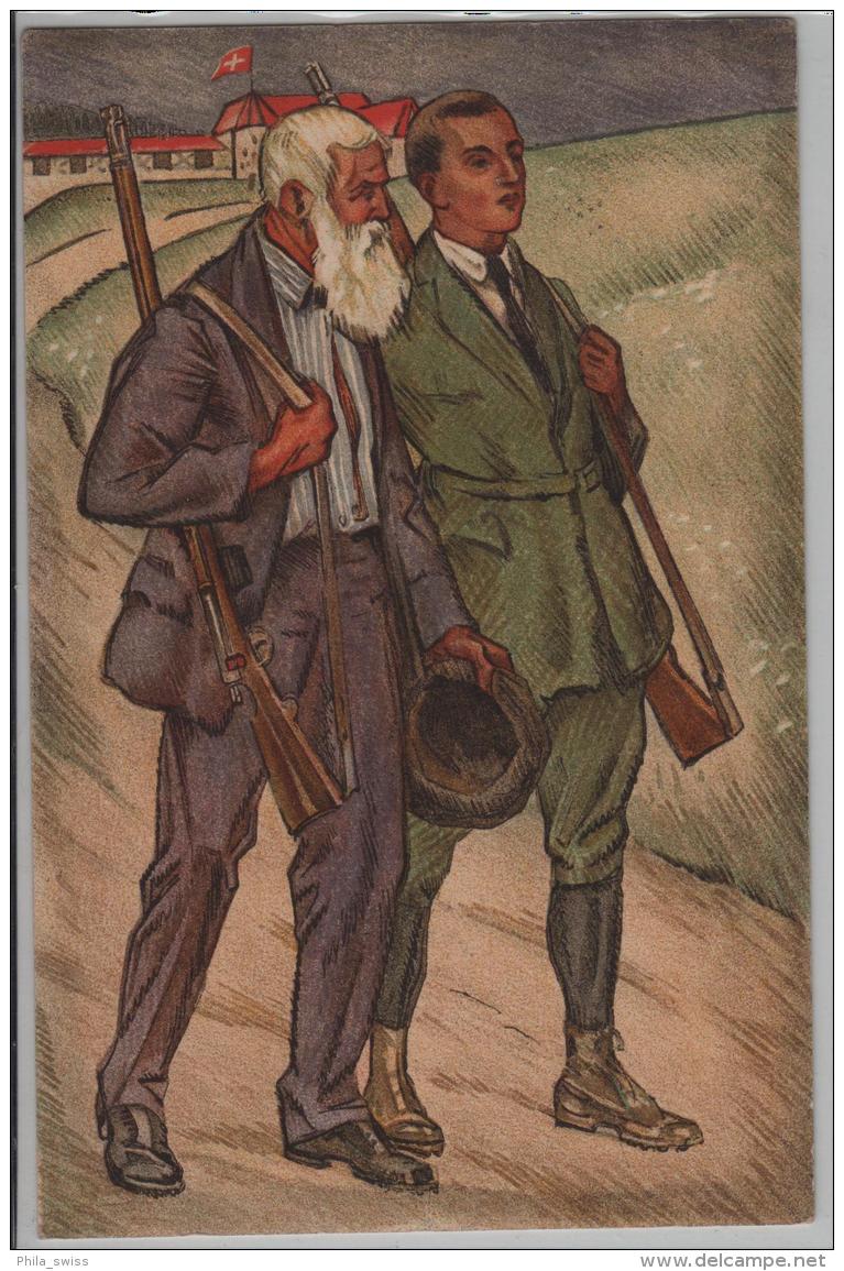 Schweizerischer Schützenverein 1924 - Carabiniers - Stempel: Linden Bei Oberdiessbach - Litho - Linden