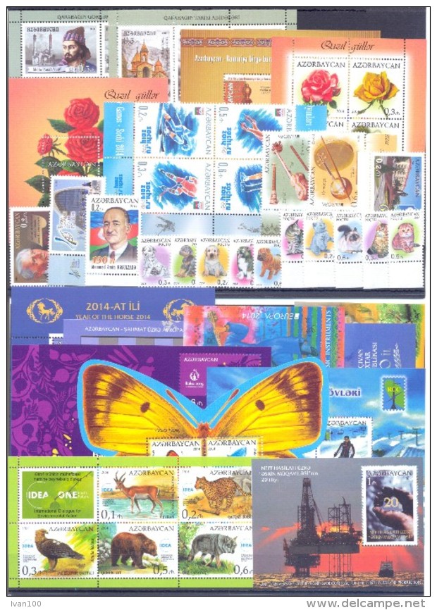 2014. Azerbaijan, Complete Year Set 2014, 32 Stamps + 14 S/s, Mint/** - Aserbaidschan