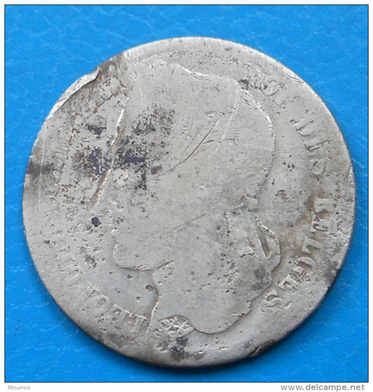 Belgique Belgium 1/2 Franc Argent 1834 Km 6 - 1/2 Frank