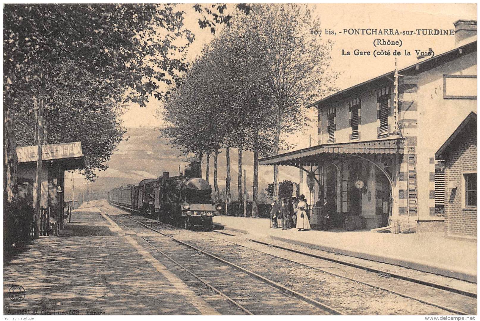 69 - RHONE - Gares Et Chemin De Fer / Pontcharra Sur Turdine - La Gare - Beau Cliché - Pontcharra-sur-Turdine