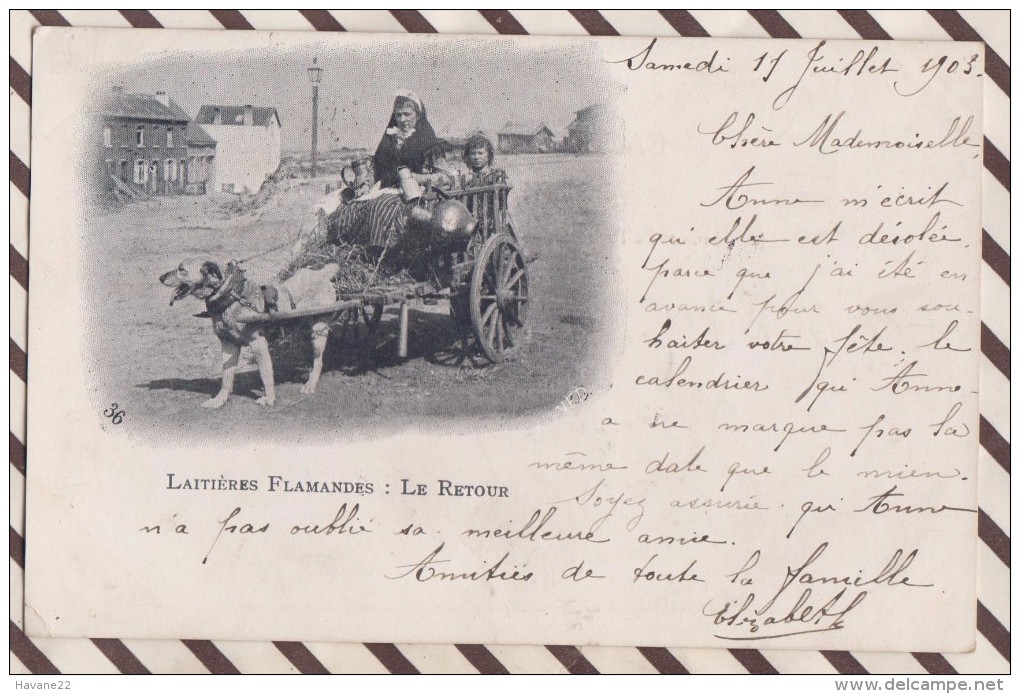 6AI4685 LAITIERES FLAMANDES LE RETOUR PRECURSEUR 1903 2 Scans - Collections & Lots