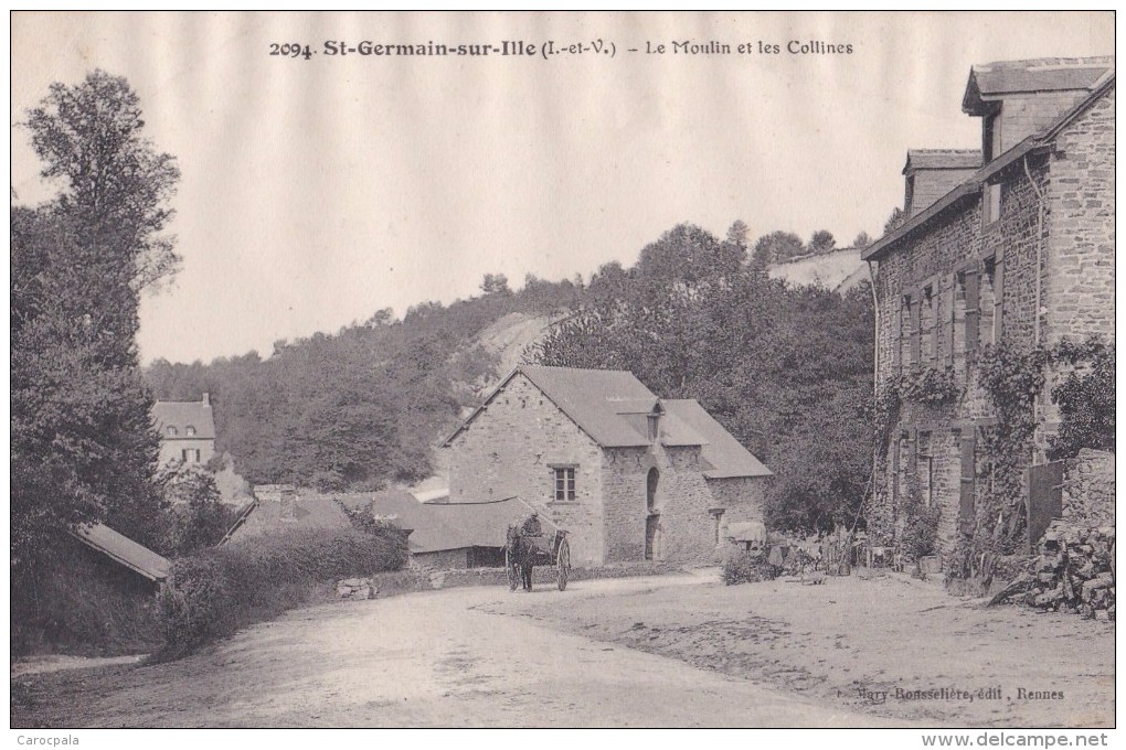 Carte 1910 ST GERMAIN SUR ILLE / LE MOULIN ET LES COLLINES - Saint-Germain-sur-Ille