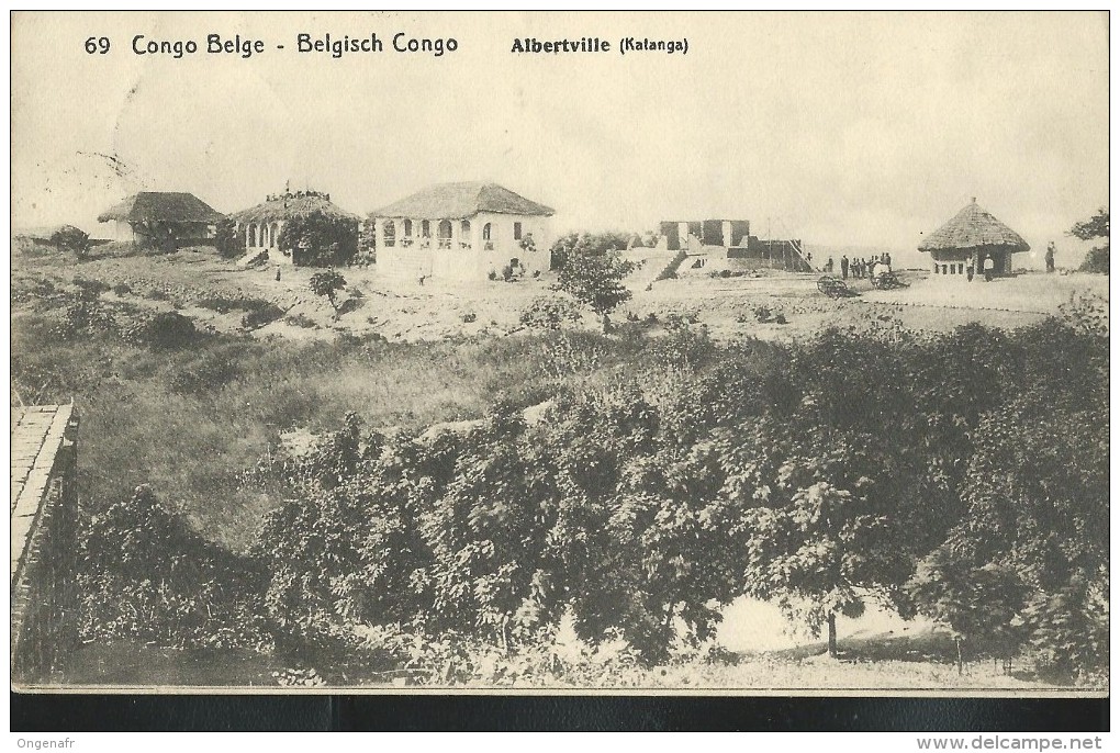 Carte N° 43. Vue: 69. Albertville (Katanga)   Obl: Basako 01/02/1921  Pour Liège - Stamped Stationery