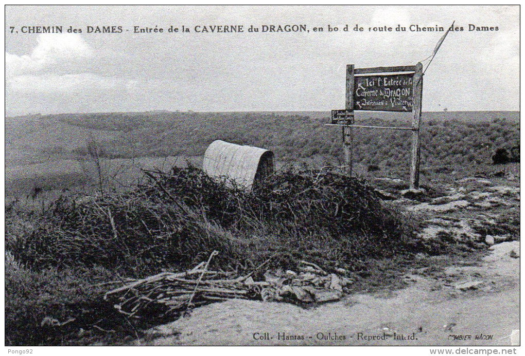 Cpa CHEMIN DES DAMES, Verdun, Entrée De La Caverne Du Dragon, Chemin Des Dames (52.87) - Guerra 1914-18