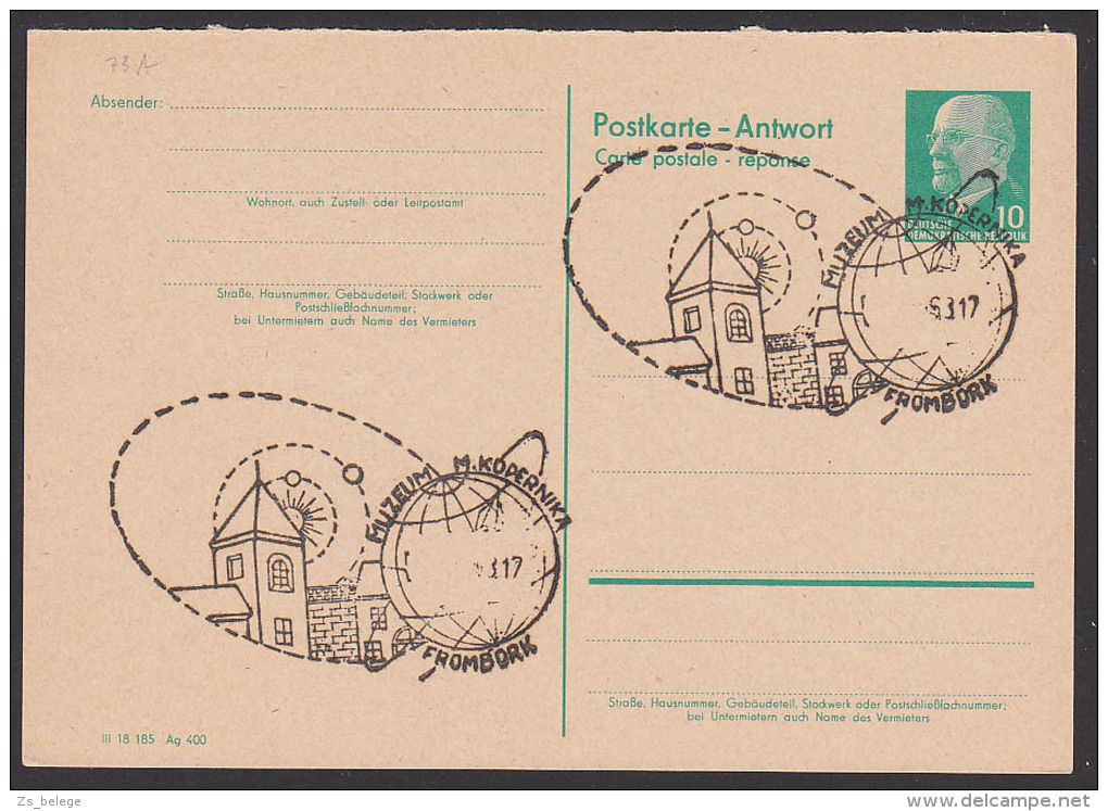 Frombork Muzeum M. Kopernika, Kopernikus GA P73A, Erdkugel Sonnensystem Umlaufbahn - Cartes Postales - Oblitérées