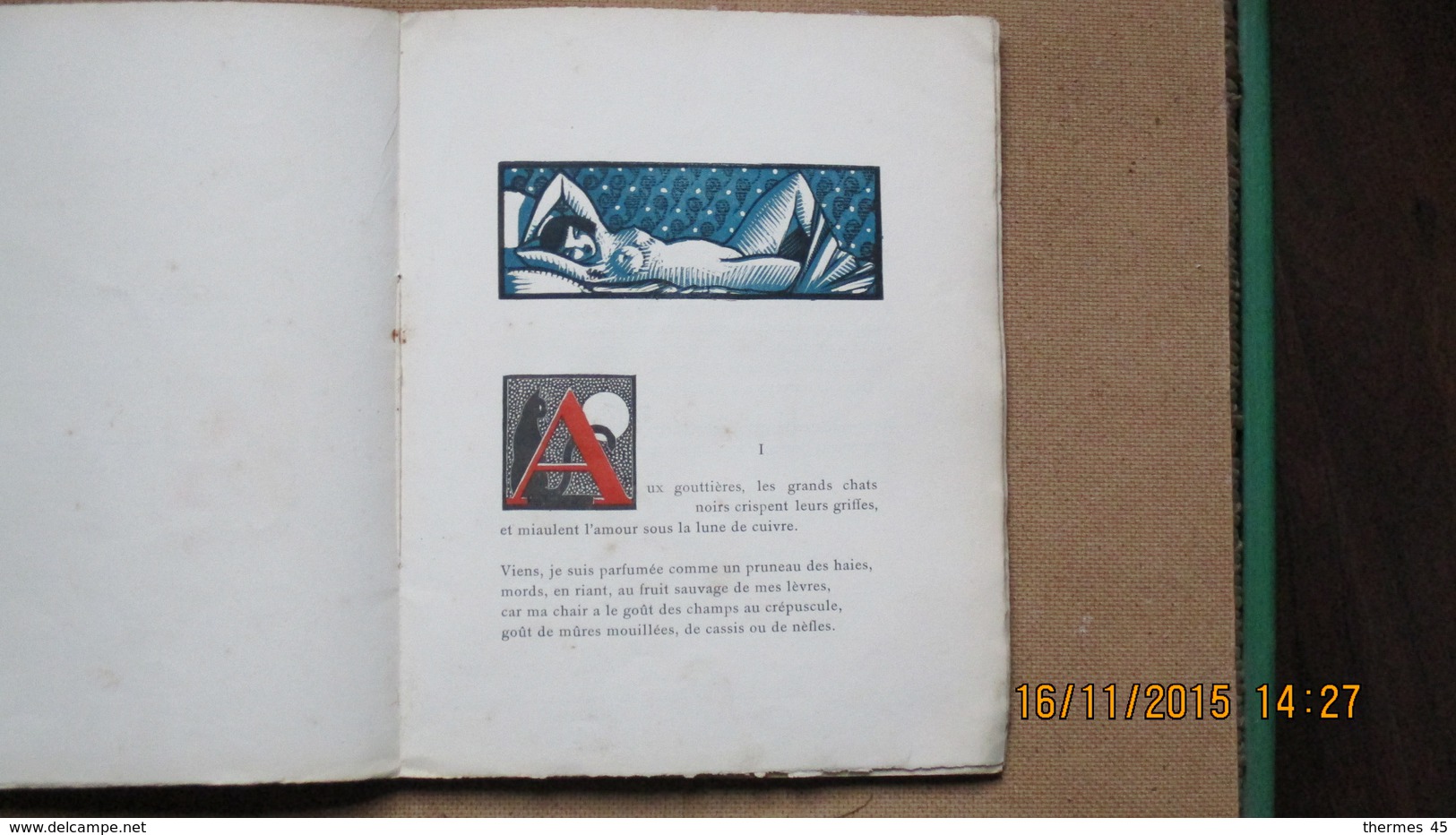 CURIOSA /POEMES DE DOËTTE ANGLIVIEL / " LA LUNE DES CHATS " / 1923 / Nté Sur VELIN./ BOIS De R.HENRY.MUNSCH. - Franse Schrijvers