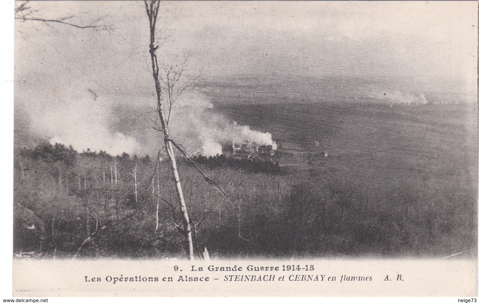 Carte Postale Ancienne Du 68 - La Grande Guerre De 1914-15 - Les Opérations En Alsace - Steinbach Et Cernay En Flammes - Cernay