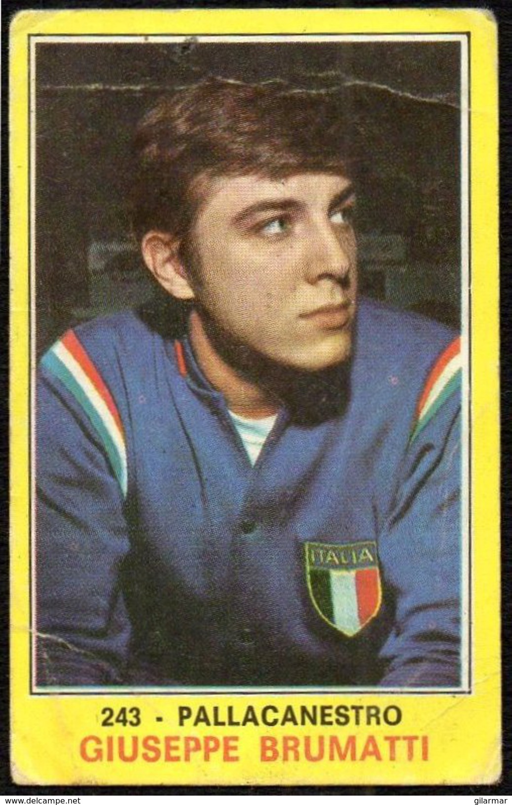 BASKETBALL - ITALIA - FIGURINA PANINI - I CAMPIONI DELLO SPORT 1970-71 - PALLACANESTRO: GIUSEPPE BRUMATTI - ITALIA - Altri & Non Classificati