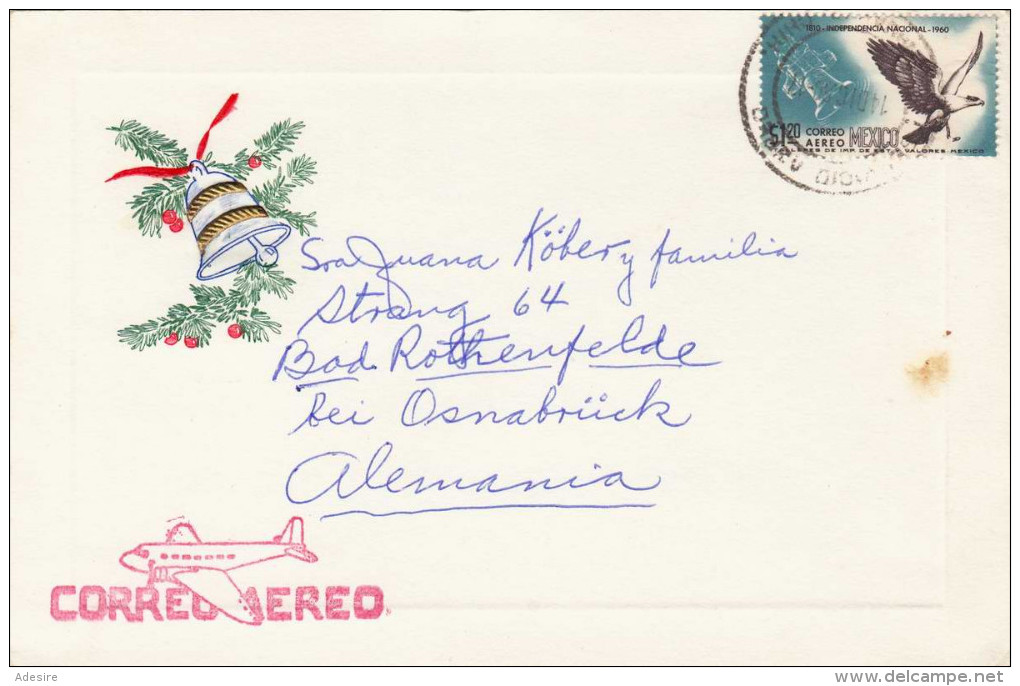 Weihnachtskarte Aus MEXICO Gel.1960 Mit Sondermarke - Mexiko