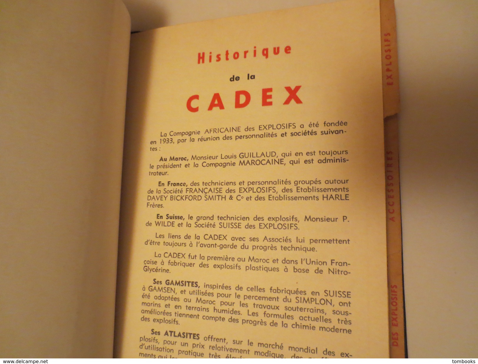 Cadex - Petit Manuel - Compagnie Africaine Des Explosifs - Casablanca - Maroc - 1954 - - Altri & Non Classificati