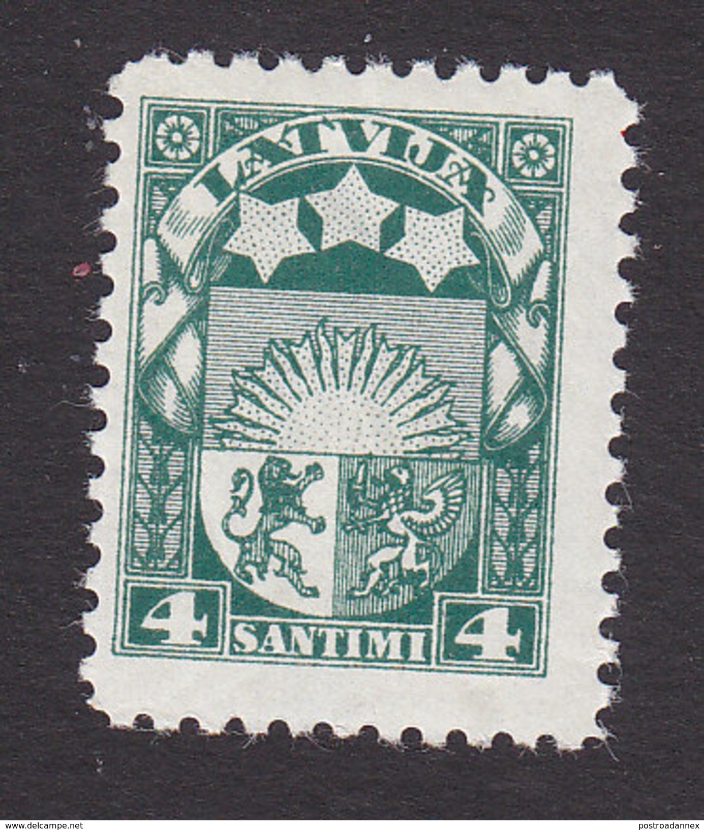 Latvia, Scott #139, Mint Hinged, Arms And Stars, Issued 1927 - Latvia