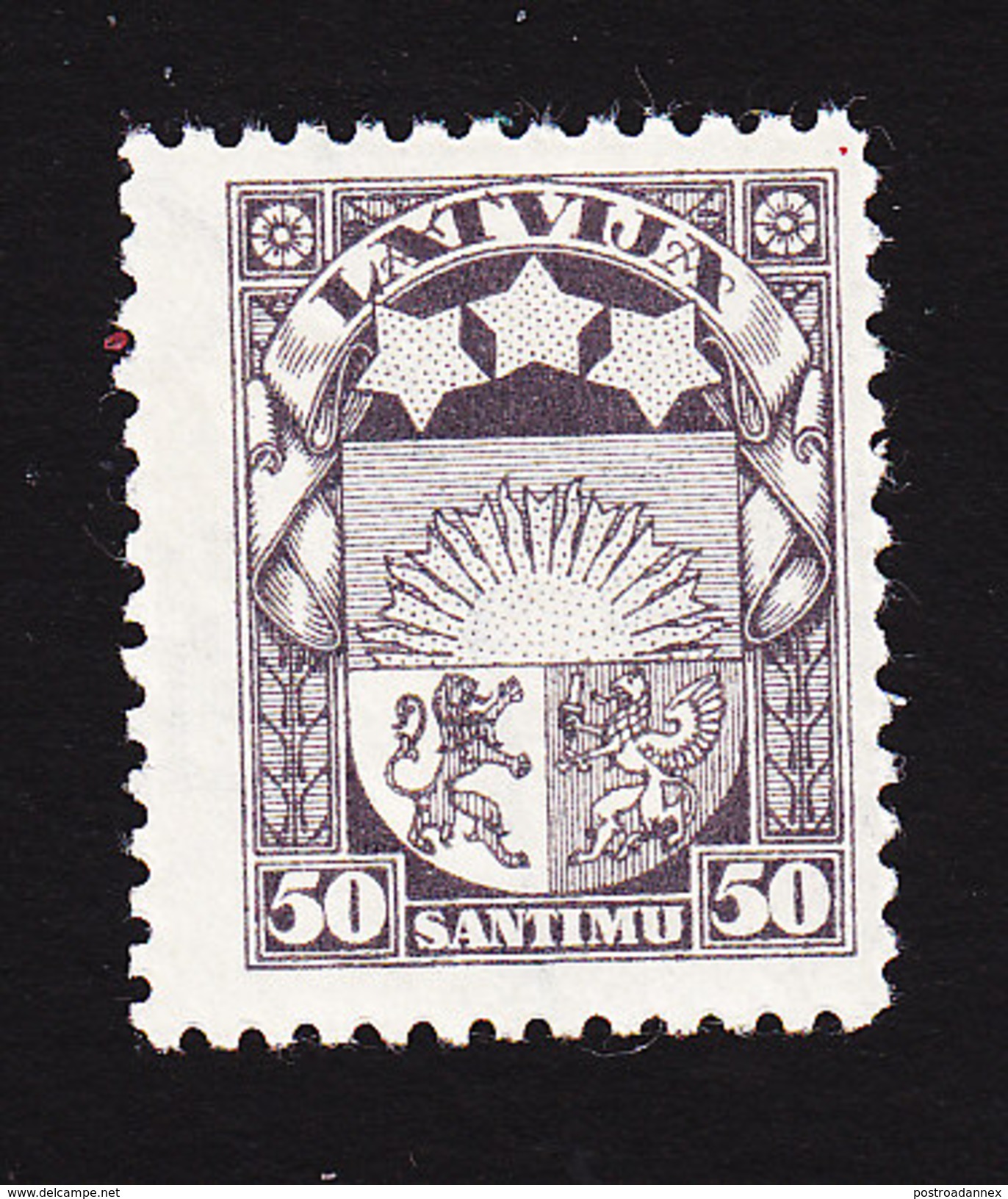 Latvia, Scott #125, Mint Hinged, Arms And Stars, Issued 1923 - Lettonie