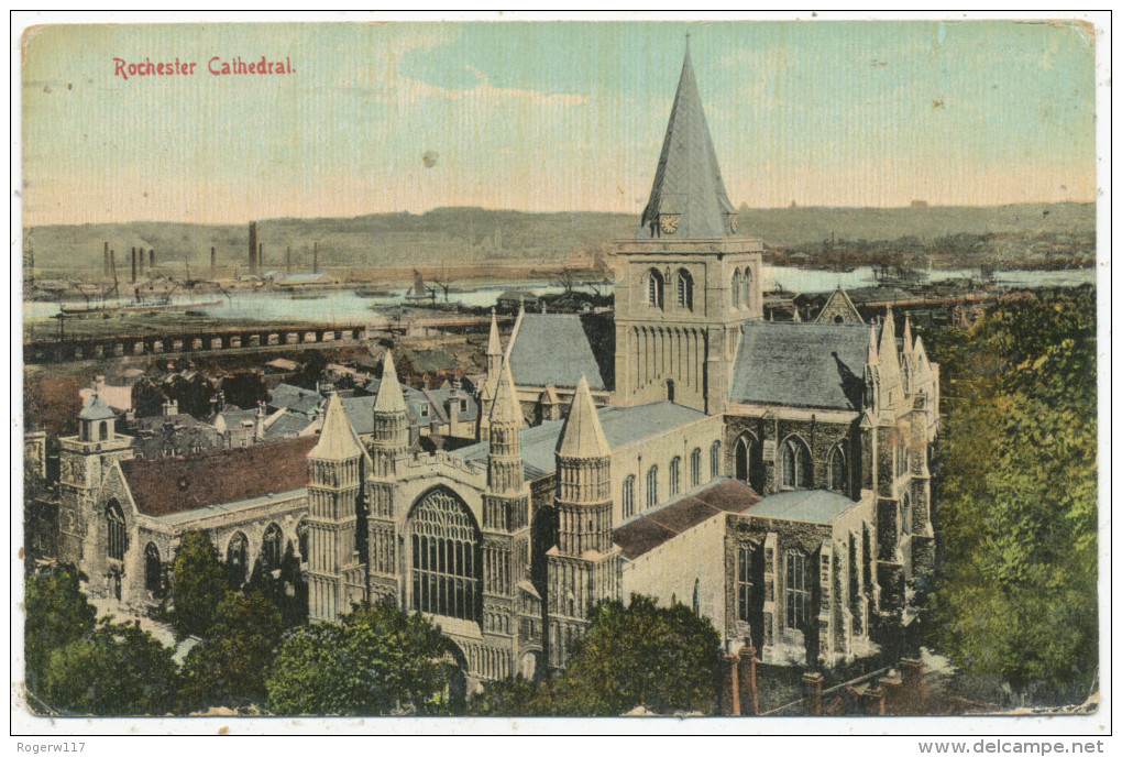 Rochester Cathedral, 1920 Postcard To Mr & Mrs Rose, 16 Richmond Road, Shoeburyness, Essex - Rochester