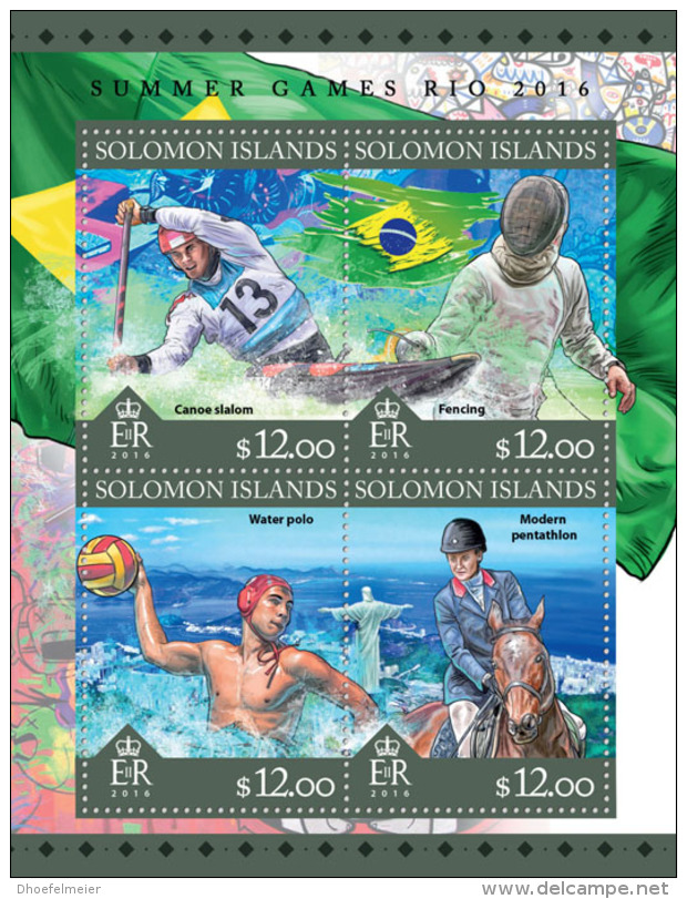 SOLOMON ISLANDS 2016 ** Water Polo Wasserball M/S - OFFICIAL ISSUE - A1645 - Water Polo