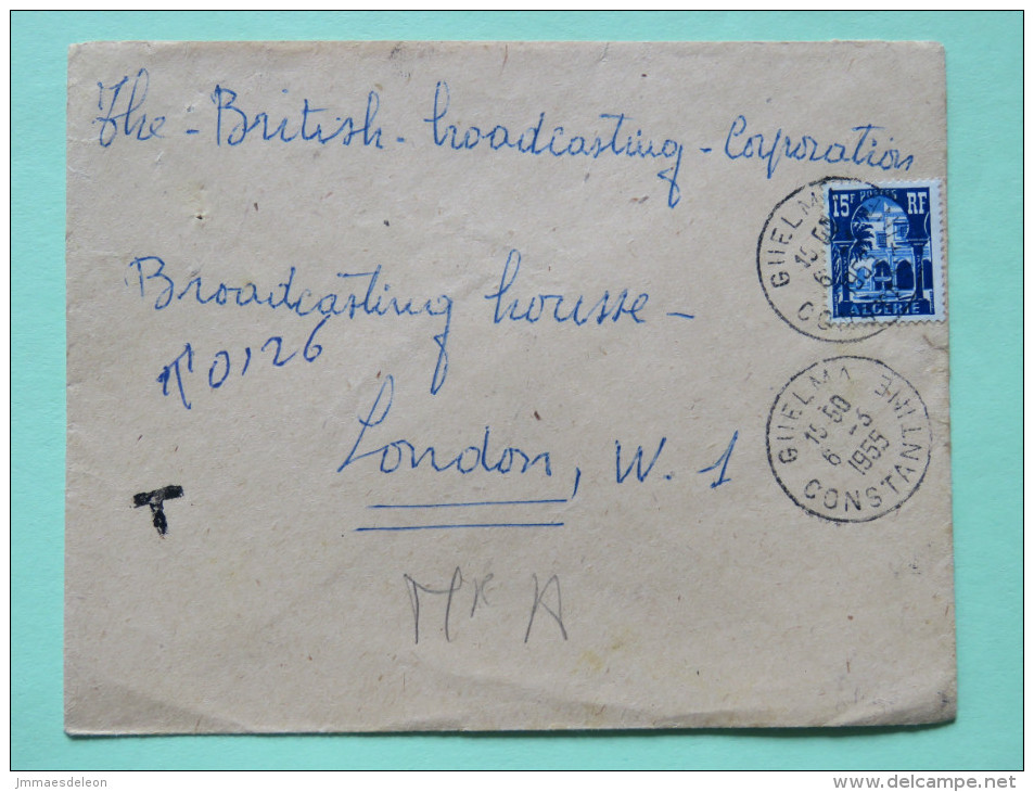 Algeria 1955 Cover Guelma To London - Patio Of Bardo Museum - Covers & Documents