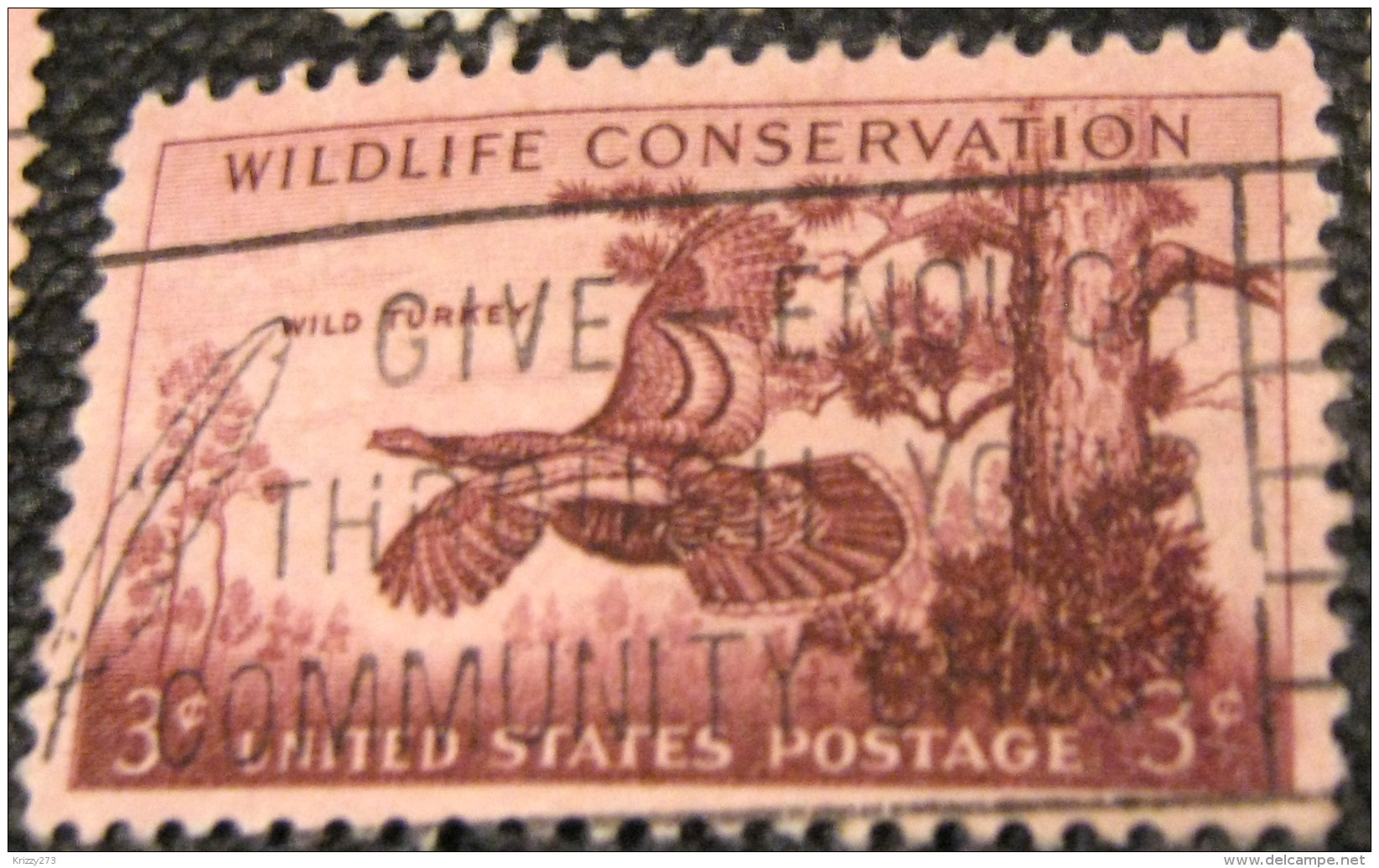 United States 1956 Wildlife Conservation - Wild Turkey 3c - Used - Gebruikt