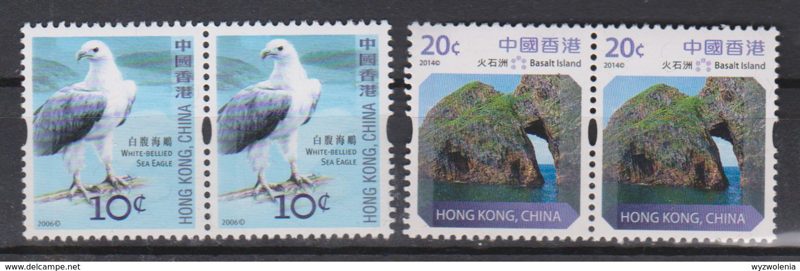 B 150) Hong Kong Mi# 1387, 1898 (2 Waager. Paar) **: Weißbauchseeadler, Basalt Island - Aquile & Rapaci Diurni